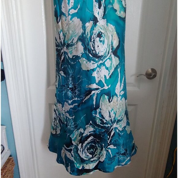 Adrianna Pappell 100% Silk Beaded Babydoll Empire Waist Prom Evening Dress 6 - Picture 13 of 16